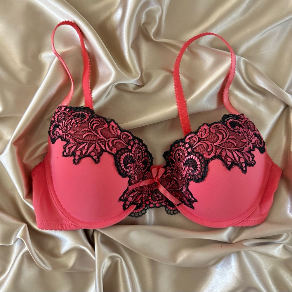Felina Lace Trim Underwire Push Up Bra